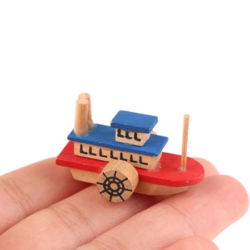 1: 12 Evcilik Minyatür Gemi Tekne Simülasyon Feribot Modeli Bebek Evi Dekor Çocuklar Oyuncak Oyna Pretend Hediye