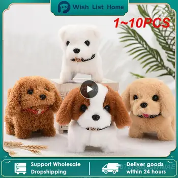 1 ~ 10 ADET Köpek Robot Pil Olmadan Kawaii peluş oyuncaklar Wag Kuyruk Simülasyon Sevimli Elektrikli Köpek Elektrikli Evcil Hayvan Çocuk Oyuncakları