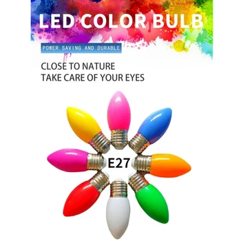 10 adet Toptan Renkli LED Ampul E27 3W AC85-220V Led Mum ışığı SMD2835 Beyaz/Yeşil/Mavi/Kırmızı/Sarı Tatil Ev Dekorasyonu İçin