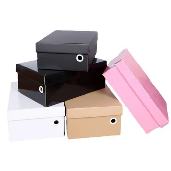 100 Adet Boş Depolama Ayakkabı kutu tutucu Katlanabilir Oluklu Kağıt ambalaj kutusu Ayakkabı DF981