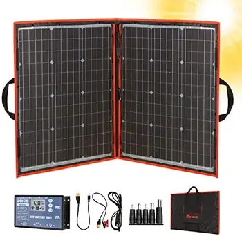 110w 18v Taşınabilir Katlanabilir güneş panelı Kiti (21x28 inç, 5.9 lb) güneş enerjisi şarj cihazı Denetleyici İle 2 Usb Çıkışı 12v Pilleri Şarj etmek için