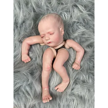 17 inç Zaten Boyalı Yeniden Doğmuş Bebek Parçaları Ashley Sevimli Uyku Bebek 3D Boyama Görünür Damarlar Bez Vücut Dahil