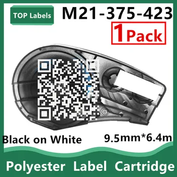 1PK M21-375-423 Kartuş İşaretleri Solvent Dayanıklı Etiket Laboratuvar, Barkod / Baskılı devre Etiketleme, siyah Beyaz