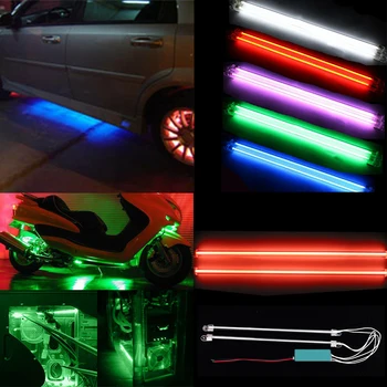 2 ADET 15/30CM Araba Undercar Gövde Altı Neon floresan lamba İç Motosiklet bilgisayar kasası Araba Styling Atmosfer Lambası