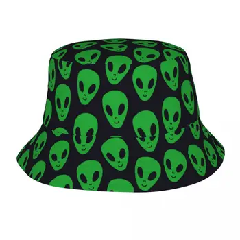 2023 Erkek Kadın Yaz Yeşil Uzaylı UFO Kova Şapka Bob Balıkçı şapka Açık Seyahat Güneşlik Moda Panama