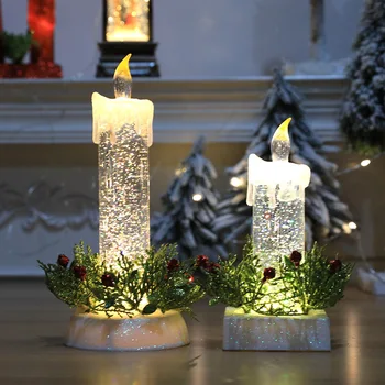 2023 Noel LED mum ışığı Noel Kristal Elektronik mum ışığı ev Masa Dekorasyon Navidad Noel Noel Partisi Malzemeleri