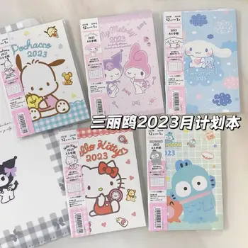 2023 Yeni Sanrio Pochacco Cinnamoroll A6 Aylık Plan Dizüstü Kawaii Anime Öğrenciler El Kitabı Günlüğü Yatay Not Defteri Hediyeler için