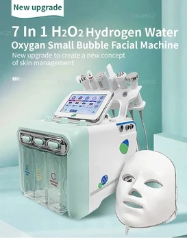 2023 YENİ Taşınabilir Hydra Küçük Kabarcık 7in1 Hidro Mikrodermabrazyon Soyma Güzellik Yüz Makinesi Led Maskesi Güzellik Yüz