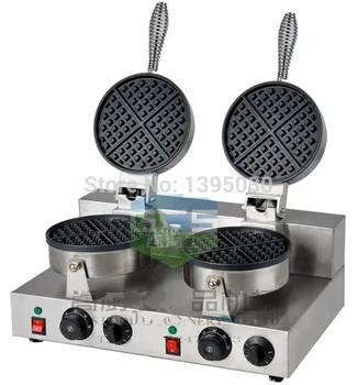 220 V / 110 V 2000W Elektrikli Çift Kafa Waffle makinesi Kalıp Ekose Kek Fırın ısıtma makinesi Kare Waffle Fırın FY - 2 1 ADET