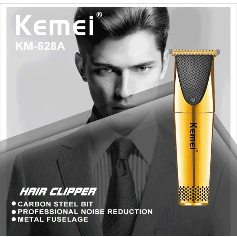 Kemei KM-628A Usb şarj edilebilir akülü profesyonel elektrikli tıraş makinesi saç kesme makinesi