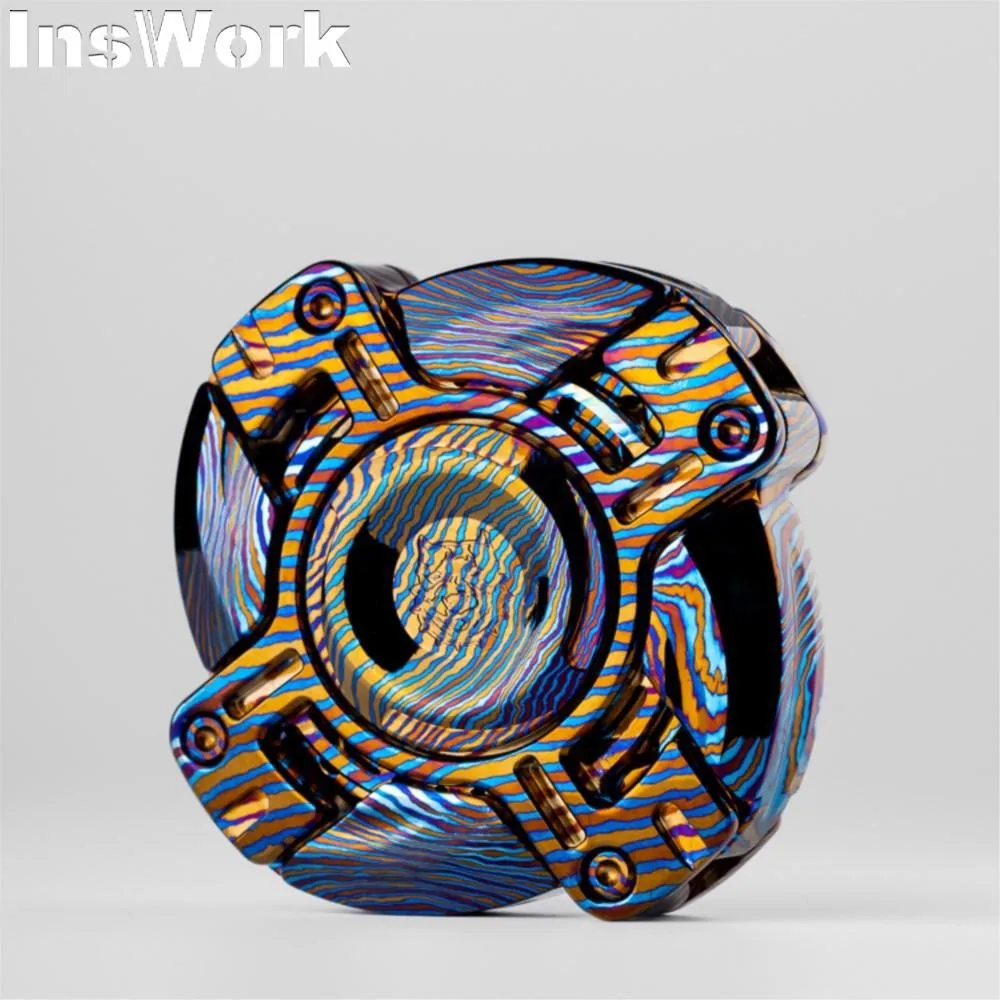 KTS Kökenli Bağlantı Açık Zırh Fidget Spinner Jiroskop Titanyum Zirkonyum Şam Siyah Teknoloji Stres Giderici EDC Hediye