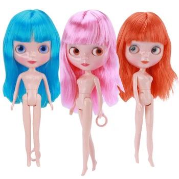 30cm Eklemli BJD Bebek Kız için Moda Blyth Doll Renk Saç DIY Makyaj Çıplak Bebek Giyinmek Oyuncaklar Kızlar için hediye