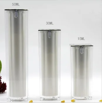30ML kare şekli akrilik havasız pompa şişesi losyon / emülsiyon serum beyazlatma özü likit fondöten cilt bakımı ambalaj