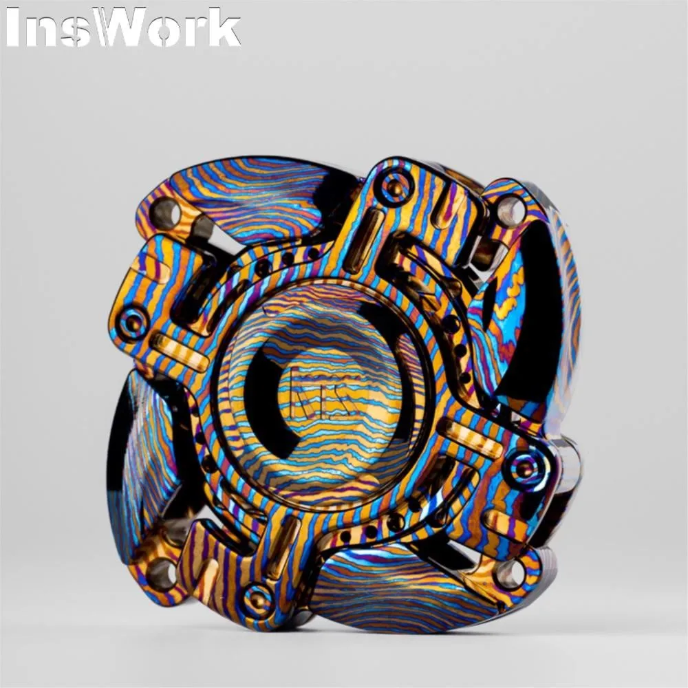 KTS Kökenli Bağlantı Açık Zırh Fidget Spinner Jiroskop Titanyum Zirkonyum Şam Siyah Teknoloji Stres Giderici EDC Hediye