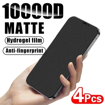 4 Adet Mat Hidrojel Film iPhone 13 14 Pro Max 12 Mini 7 8 Artı parmak izi Ekran Koruyucu için iPhone 11 Pro X XR XS MAX