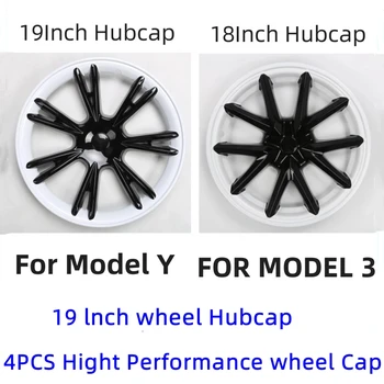 4 ADET Tekerlek Hubcap Tesla Modeli 3 / Model Y 2020-2023 Hub Caps Performans Yedek Tekerlek Hubcap Kapak Aksesuarları 18 / 19İnc