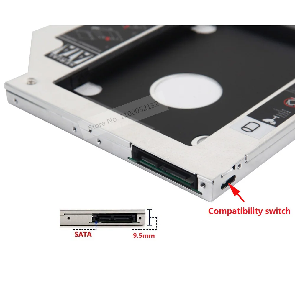 Alüminyum 2nd Sabit Disk HDD SSD Muhafaza Optik bay Caddy Braketi Çerçeve SATA Asus x751na X751 X751L X751LAV X751LD X751LKB