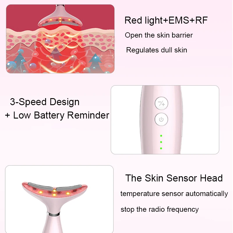 EMS Boyun Yüz Güzellik Cihazı LED Foton Terapi Gençleştirme RF Cilt Sıkılaştırma Azaltmak soğuk lipoliz cihazı kırışıklık karşıtı Cilt Bakımı Araçları