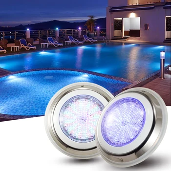 5 adet / grup paslanmaz yüzme havuzu ışık Par56 IP68 dalgıç lamba LED sualtı ışık RGB çok renkli AC12V çeşme duvar lambası