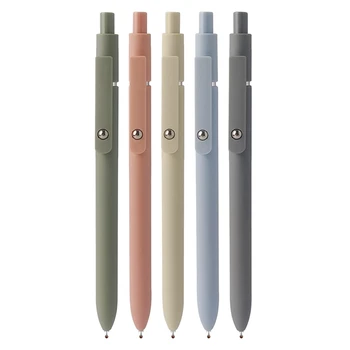 5 Adet Jel Kalemler Çabuk Kuruyan Mürekkep Kalem Yüksek Kaliteli Jel Kalem İnce Ucu, Geri Çekilebilir Top Haddeleme Jel Kalem, siyah Mürekkep, Pürüzsüz Yazı