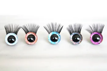 50pairs 14mm 30mm zanaat gözler Yeni süper 3D glitter oyuncak güvenlik gözler siyah kirpik tepsisi dıy doll-T10
