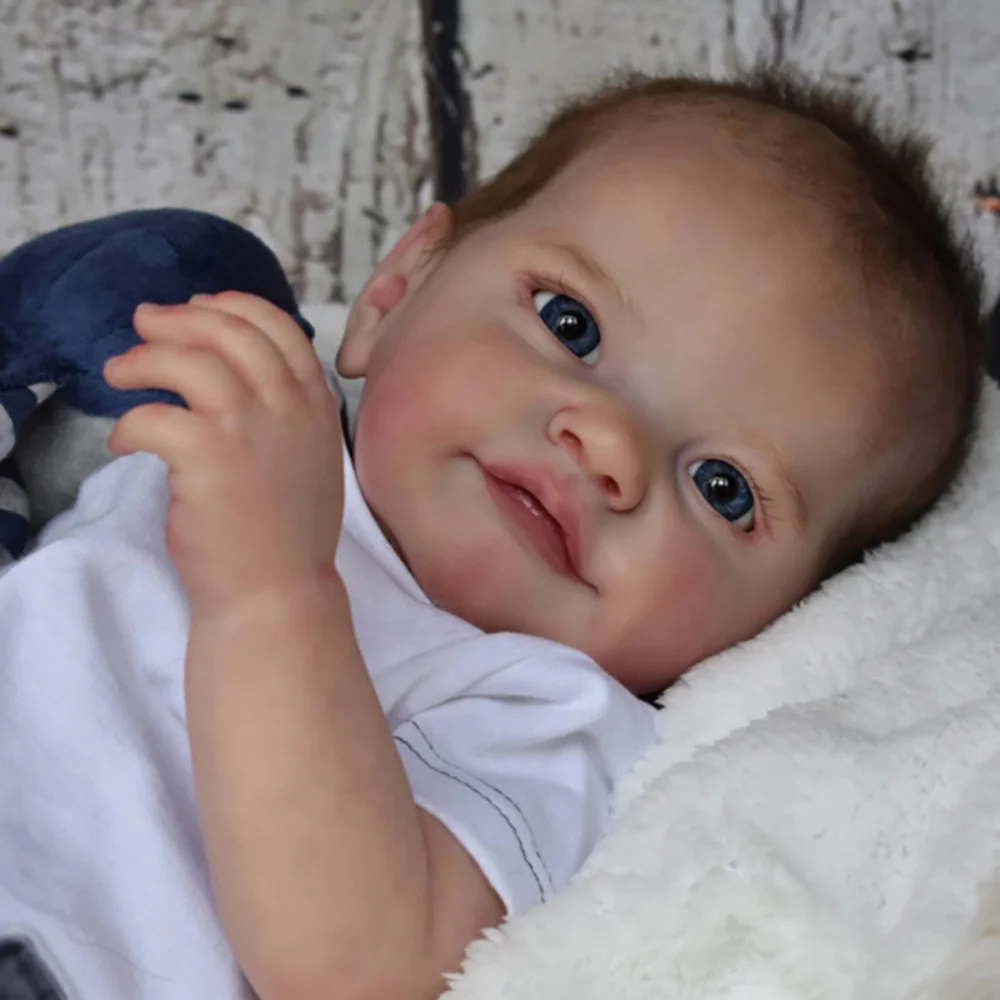 23 inç Orijinal Boyutu Tobiah Yeniden Doğmuş Bebek Kiti Bitmemiş Boyasız Bebek Parçaları ile COA ve Gözler Bebe Reborn muñecas para niñas