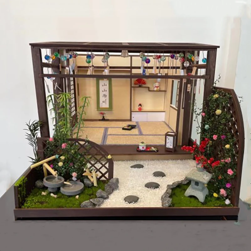 DIY Ahşap Bebek Evi Minyatür Mobilya Takımı japon animesi Odası Campanula Dollhouses Oyuncak Monte Çocuk Hediye Casa
