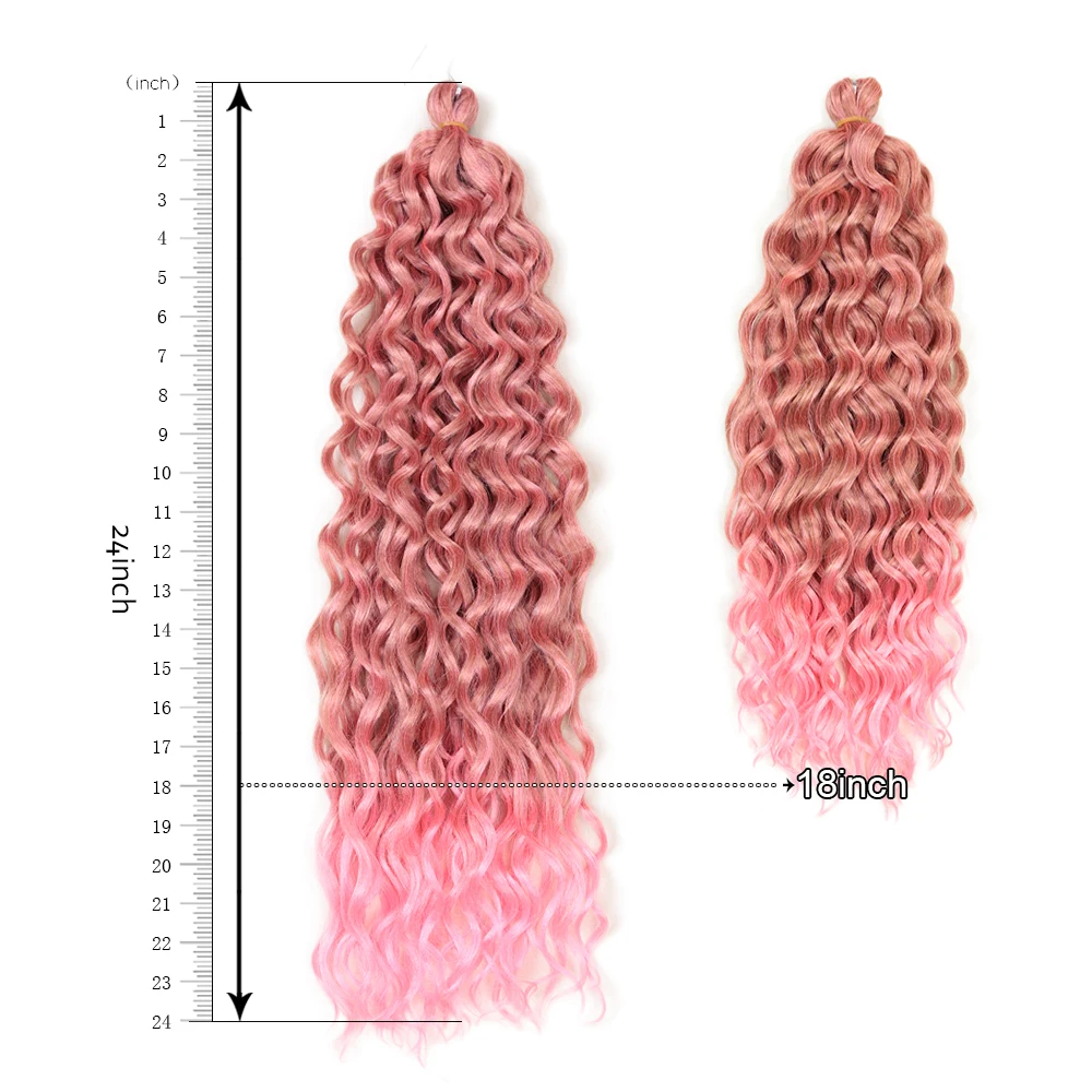 Sentetik Derin Dalga Ombre örgü saç ekleme 18-24 İnç sentetik tığ örgü Büküm örgü saç peruk Kadınlar İçin Alibaby