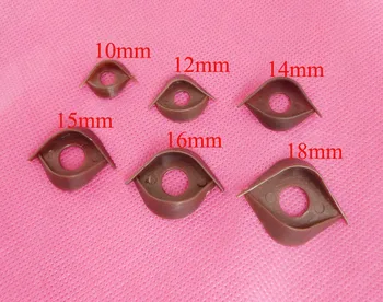 60 adet 10mm/12mm/14mm/15mm/16mm/18mm kahverengi oyuncak göz kapağı oyuncak gözler aksesuarları