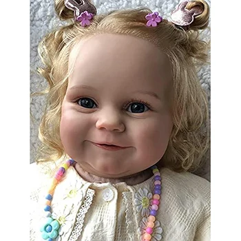 60 cm Güzel Yeni Reborn Maddie Kız Bebek Köklü sarı saç Yumuşak Sarılın Vücut Oyuncaklar Yeniden Doğmuş Bebekler Bitmiş Oyuncaklar Kızlar için