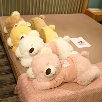 80-100cm Kawaii Hayvan Peluş ayı Kazak Bebekler Çocuklar Doldurulmuş Oyuncaklar Çocuklar için Yumuşak Uyku Oyuncak Yastık Minder