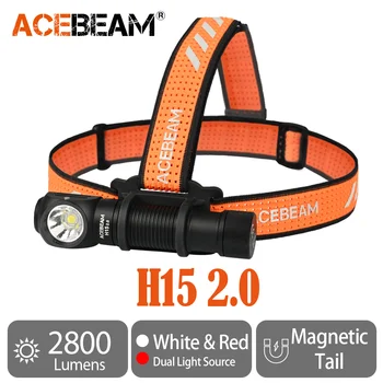 ACEBEAM H15 2.0 çift ışık kaynağı USB-C şarj edilebilir LED far 2800 lümen