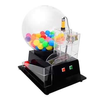 Akrilik Piyango Makinesi Şanslı Daldırma Otomatik Bingo Kafes Şeffaf Giriş Kutusu Çekme Makinesi Şanslı Beraberlik LottoManual Ernie