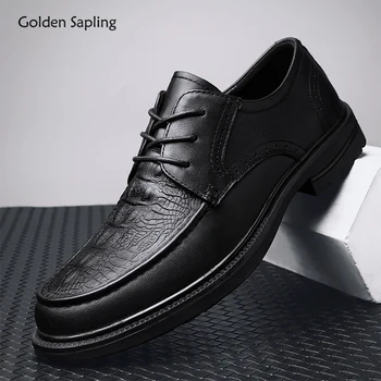 Altın Fidan erkek Elbise Ayakkabı Hakiki deri makosenler Moda Rahat iş erkek ayakkabısı Eğlence Resmi Daireler Klasik Ayakkabı