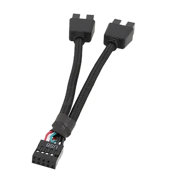 Anakart 9pin Uzatma Kablosu Adaptörü USB Başlık Splitter Kadın 1 İla 2 Erkek Masaüstü 9-Pin USB2. 0 HUB Konektörü 15CM