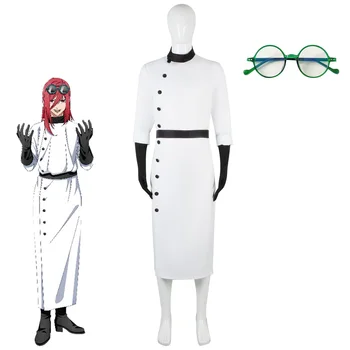 Anime Mavi Kilit Chigiri Hyoma Cosplay Kostüm Yetişkin Kadınlar için Beyaz Sıkı Elbise Siyah Kemer Eldiven Gözlük Cadılar Bayramı kıyafetleri