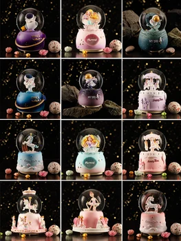 Astronot Kar Kristal Top Müzik Kutusu Spaceman Kristal Top çocuk Doğum Günü Hediyeleri Yaratıcı Atlıkarınca Masaüstü Dekorasyon