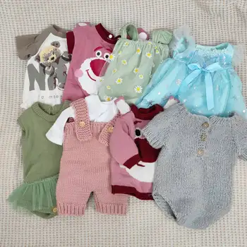 Bebek Giysileri Giymek İçin Uygun 50-55cm Silikon Yeniden Doğmuş Bebek Bebek El Yapımı Prenses yürümeye başlayan çocuk giysileri Elbise Seti Bebek Aksesuarları
