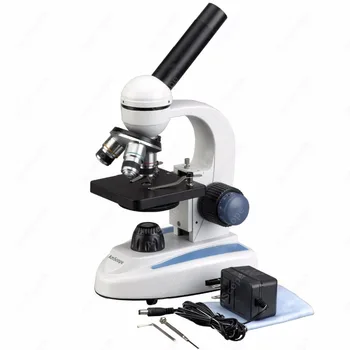 Bileşik Mikroskop-AmScope Malzemeleri 40X-400X kablosuz led Metal Çerçeve C&F Bileşik Mikroskop w Üst ve Alt ışıklar