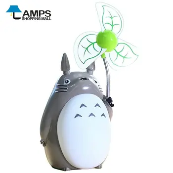 Dekoratif Kawaii Totoro Fan masa lambası USB şarj edilebilir led lamba Gece Lambası Karikatür Okuma çalışma masası Lambası Yatak Odası