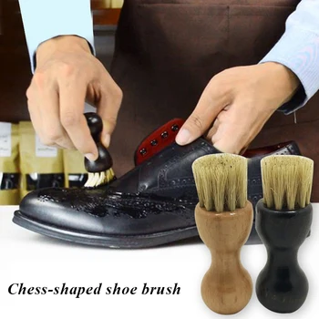 Deri Ayakkabı cila fırçası Ayakkabı Fırçası Ahşap Saplı Taşınabilir Çizme Ayakkabı Fırçası Ayakkabı Temizleme Aracı Domuz Kıl Fırçalar Sneakers İçin