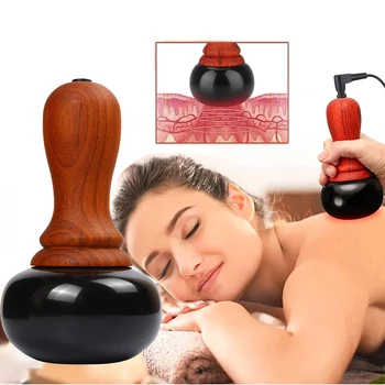 Elektrikli Sıcak Taş GuaSha Masaj Bian Taş Cilt Kazıma Geri Boyun yüz masajı Relax Kasları Vücut Sıcak Yakı Tedavisi