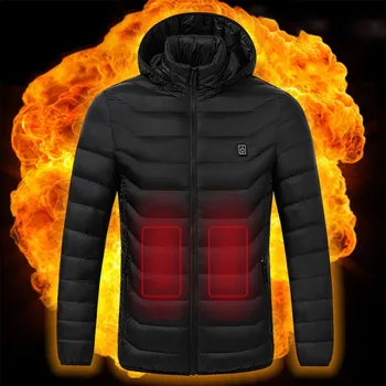 Elektrikli ısıtmalı yelek ceketler USB ısıtma kapşonlu pamuk ceket termal ısıtıcı açık kış ceket ısıtıcı ile hiçbir güç bankası