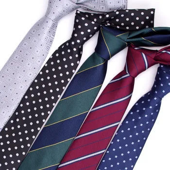 Erkek bağları 7cm hediye kravat erkek vestidos iş düğün kravat Erkek Elbise legame gravata İngiltere Çizgili JAKARLI DOKUMA