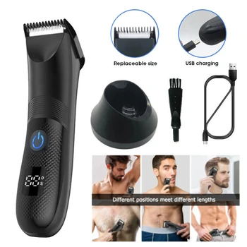 Erkekler için vücut Saç Düzeltici ile Şarj dijital ekran Elektrikli Saç Düzeltici Tıraş Makinesi Değiştirilebilir Seramik Bıçak Kafaları Su Geçirmez