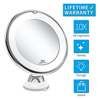 Esnek makyaj aynası 10x Büyüteç Aynalar 14 Led ışıklı dokunmatik Ekran makyaj masası aynası Taşınabilir Tuvalet Masası Kozmetik Aynalar