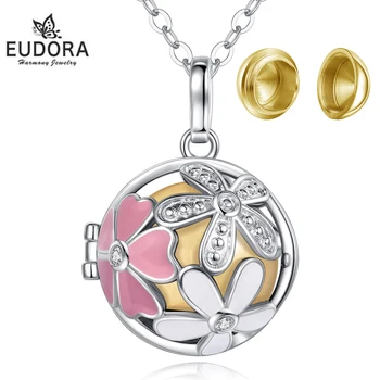 EUDORA 18mm Kremasyon Urn Çiçek Madalyon Kül Tutucu Keepsake Kapsül Kolye Kolye İçi Boş Top DIY Takı Kadınlar için k116n20