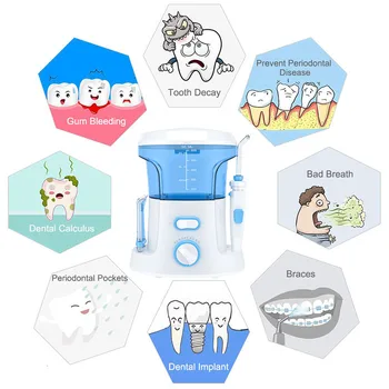 Ev Oral Irrigator diş duşu 600ML Diş Beyazlatma Aracı 7 Memeleri Diş Temizleme Tarter Sökücü Diş Waterpluse