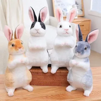 Gerçekçi Sevimli Peluş Tavşanlar Gerçekçi Hayvan Fotoğraf Sahne Tavşan Simülasyon Oyuncak Modeli doğum günü hediyesi