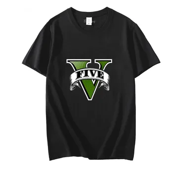 Grand Theft Auto V Erkek T-shirt Oyunu Baskılı Streetwear Giyim %100 % pamuk gömlekler Grafik T Shirt Unisex Yaz Rahat Gömlek